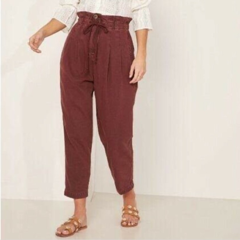 Free people margate paper bag waist trouser pant !